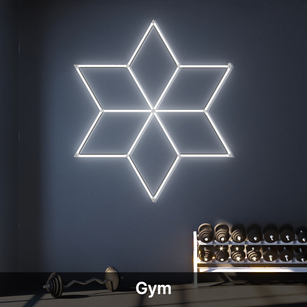 Geometric LED light - gym