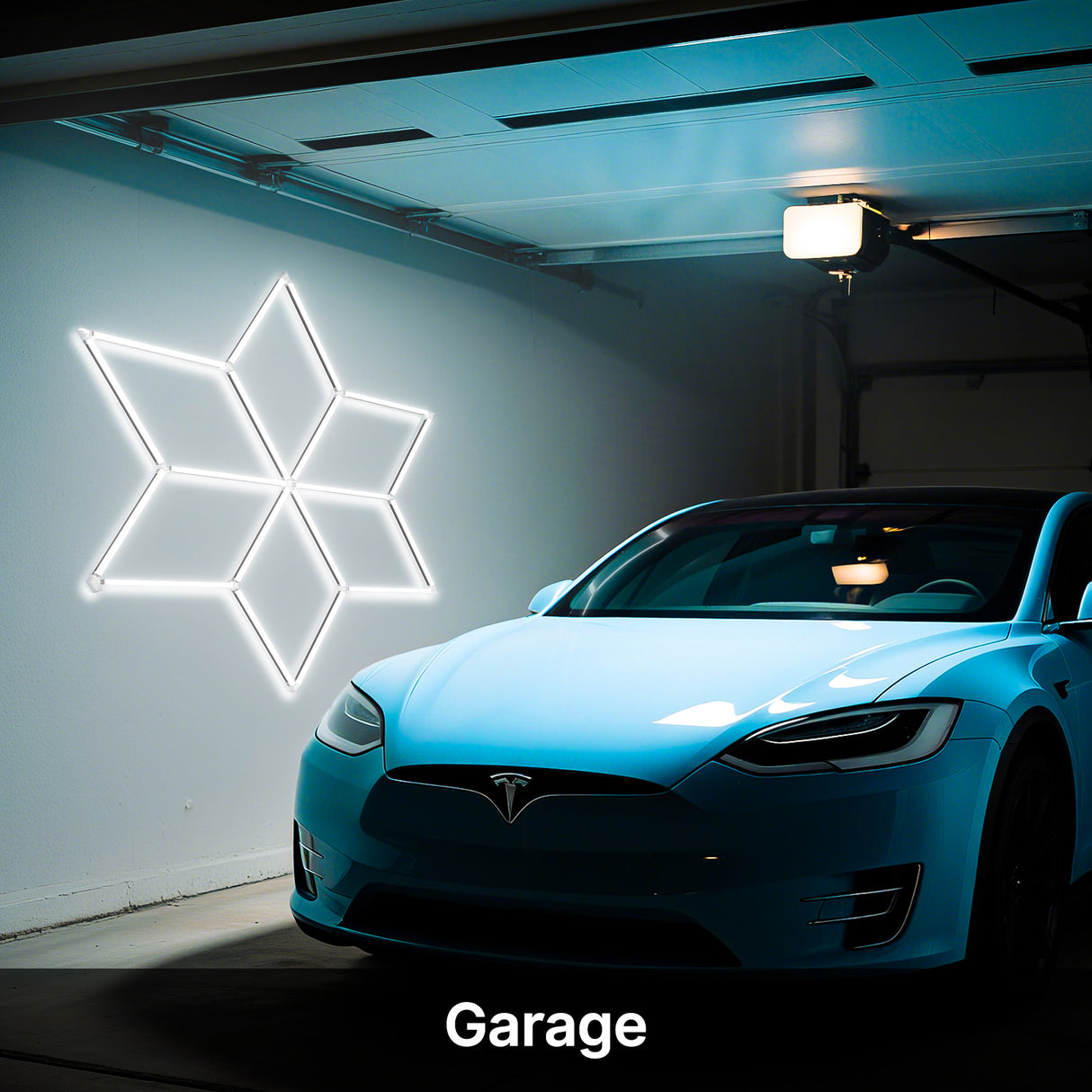 Geometric LED light - garage