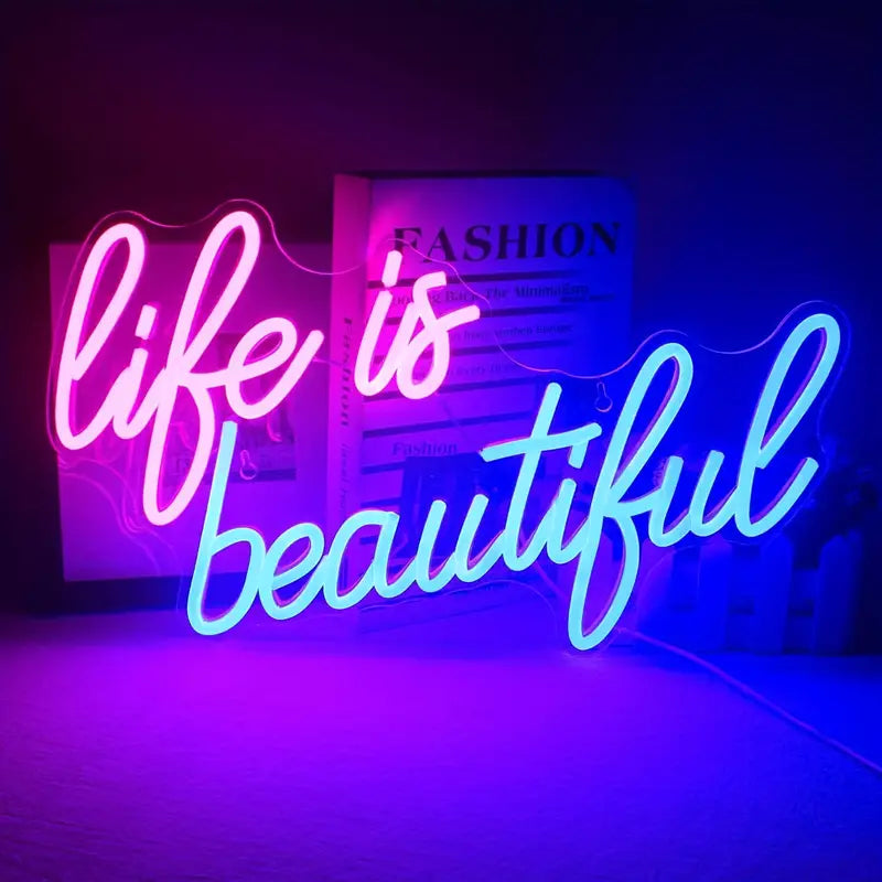 Life is Beautiful LED Neon Sign Light