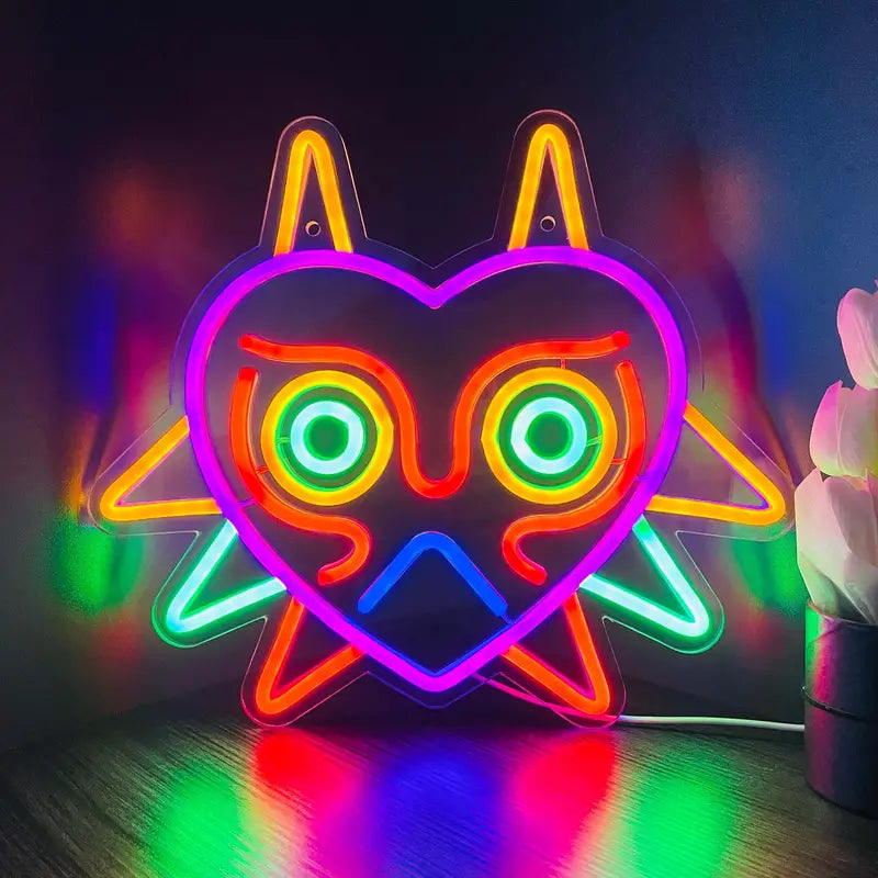 Zelda Mask LED Neon Sign, colorful neon light