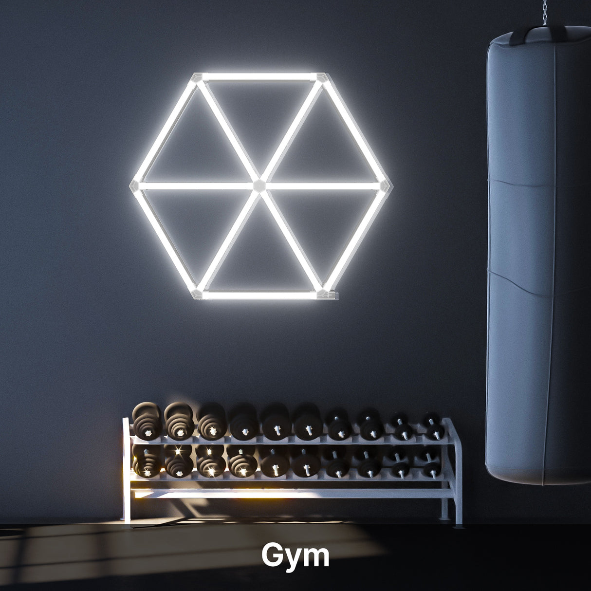 Geometric LED light - gym