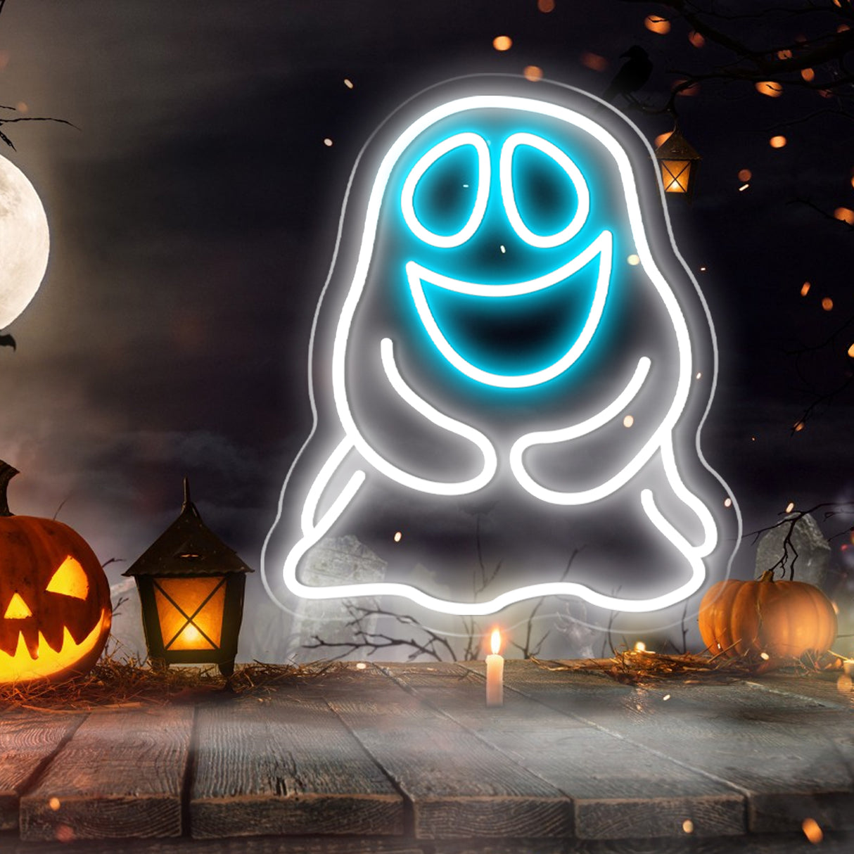 Wraith LED Neon Sign Light for Halloween