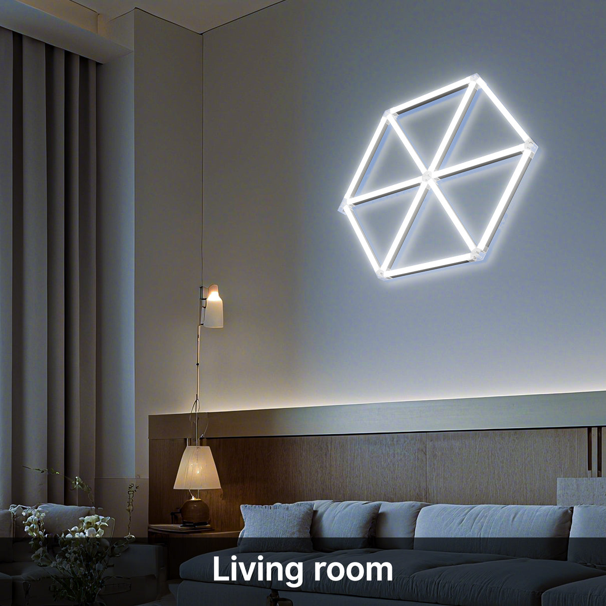 Geometric LED light - living room
