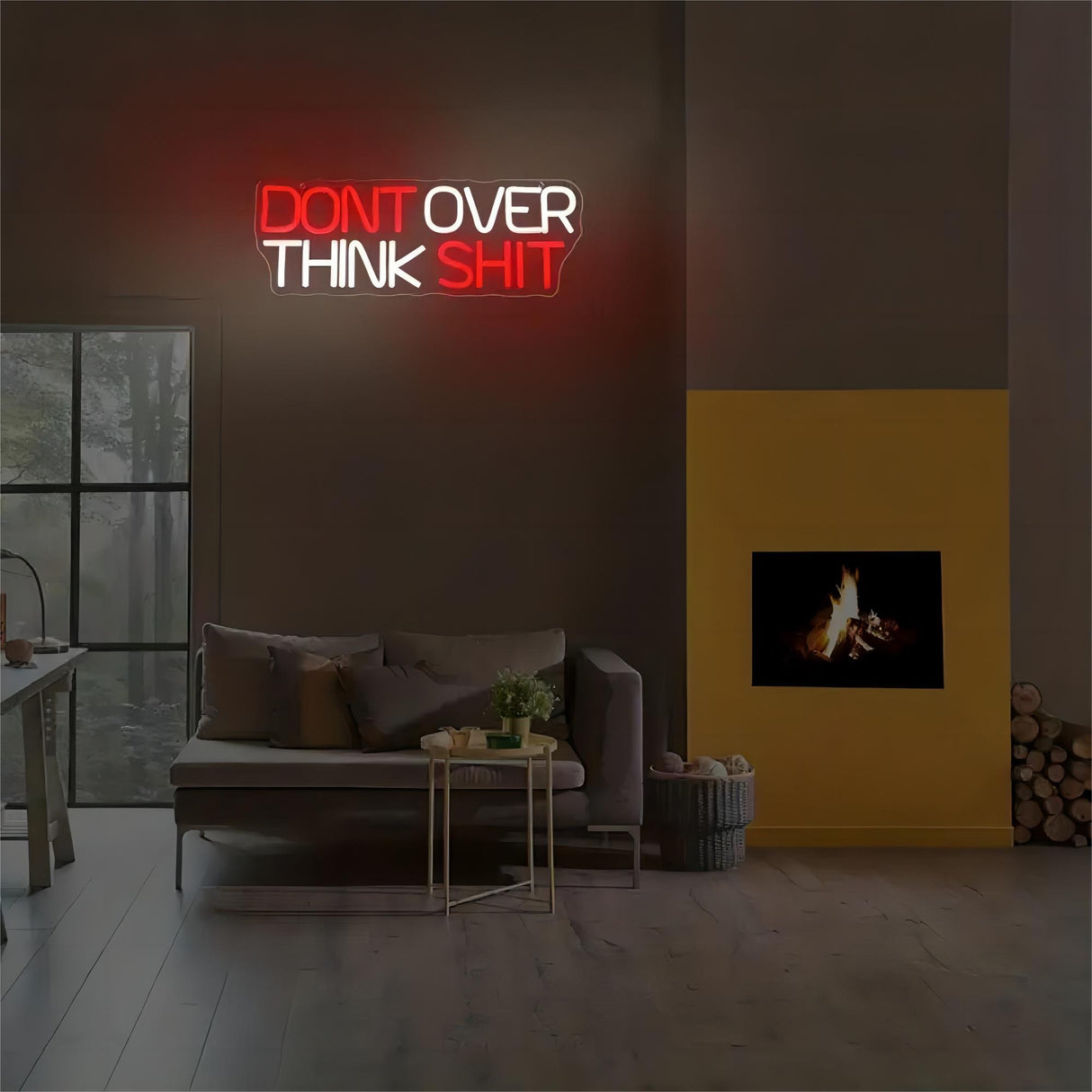LED Neon Sign - Don't Over Think Shit, room decor