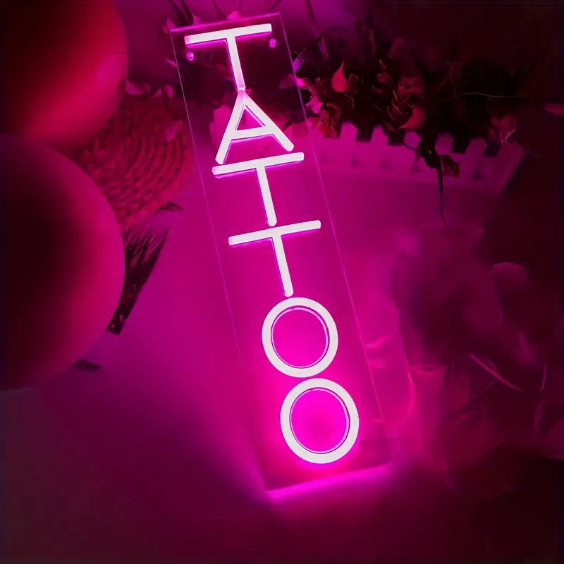 Pink neon TATTOO sign, for tattoo shop decor
