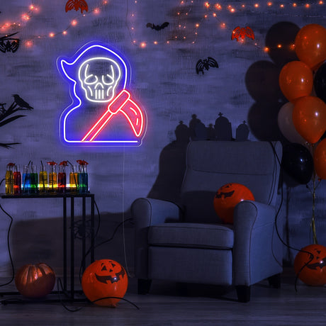 Grim Reaper LED Neon Sign - Halloween Decor