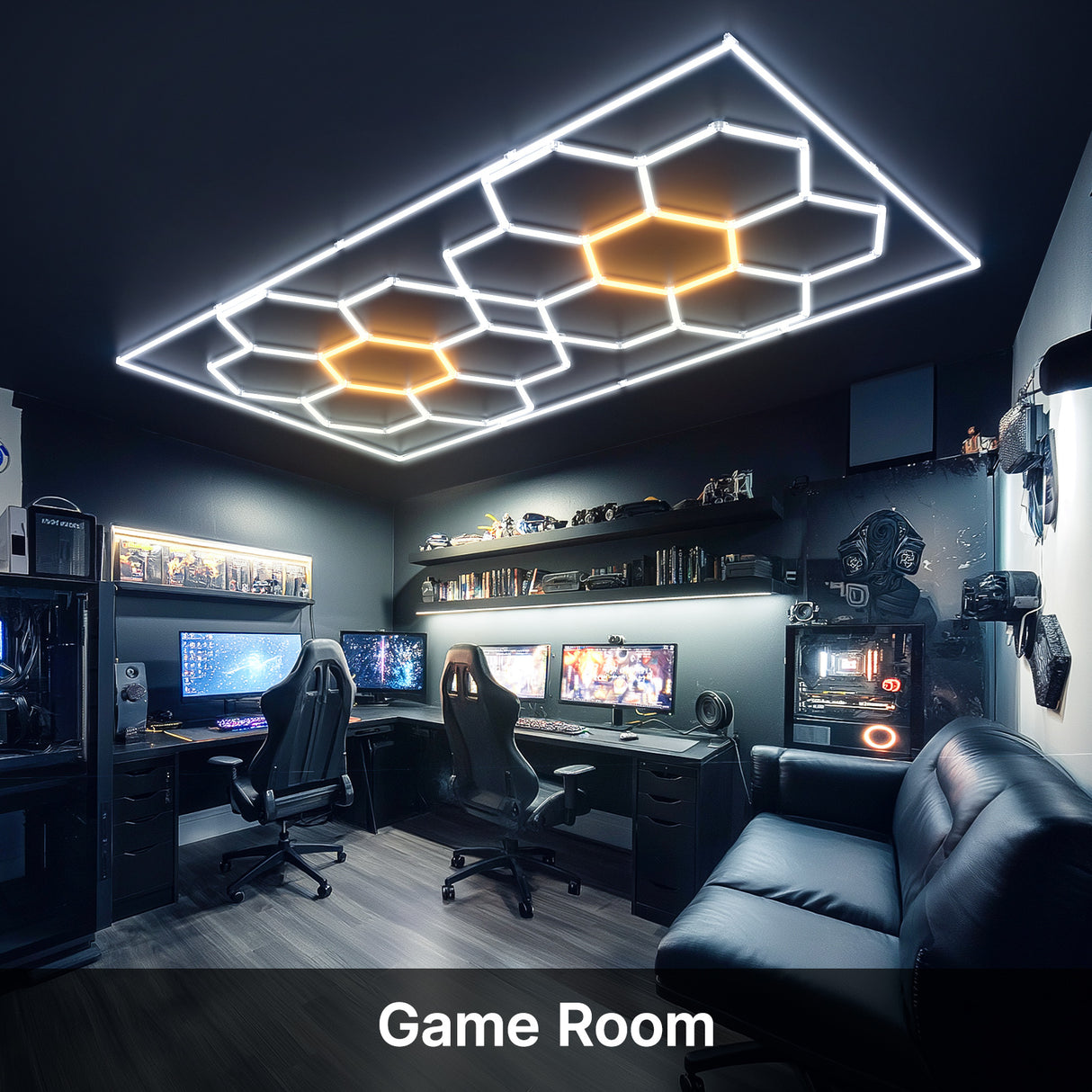 Hexagon LED Lights - Game Room