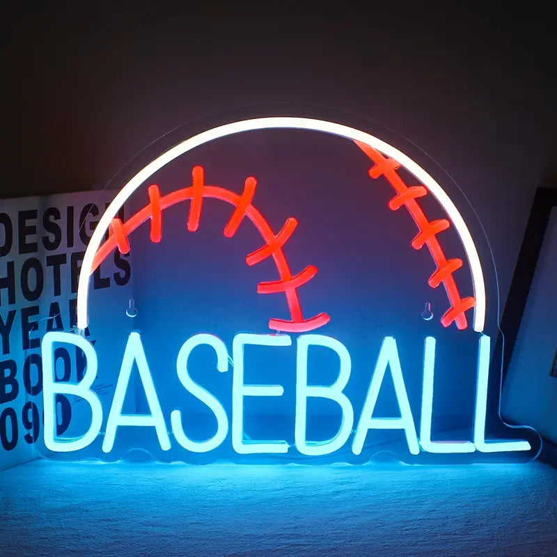 Baseball LED Neon Sign Light, blue neon baseball light