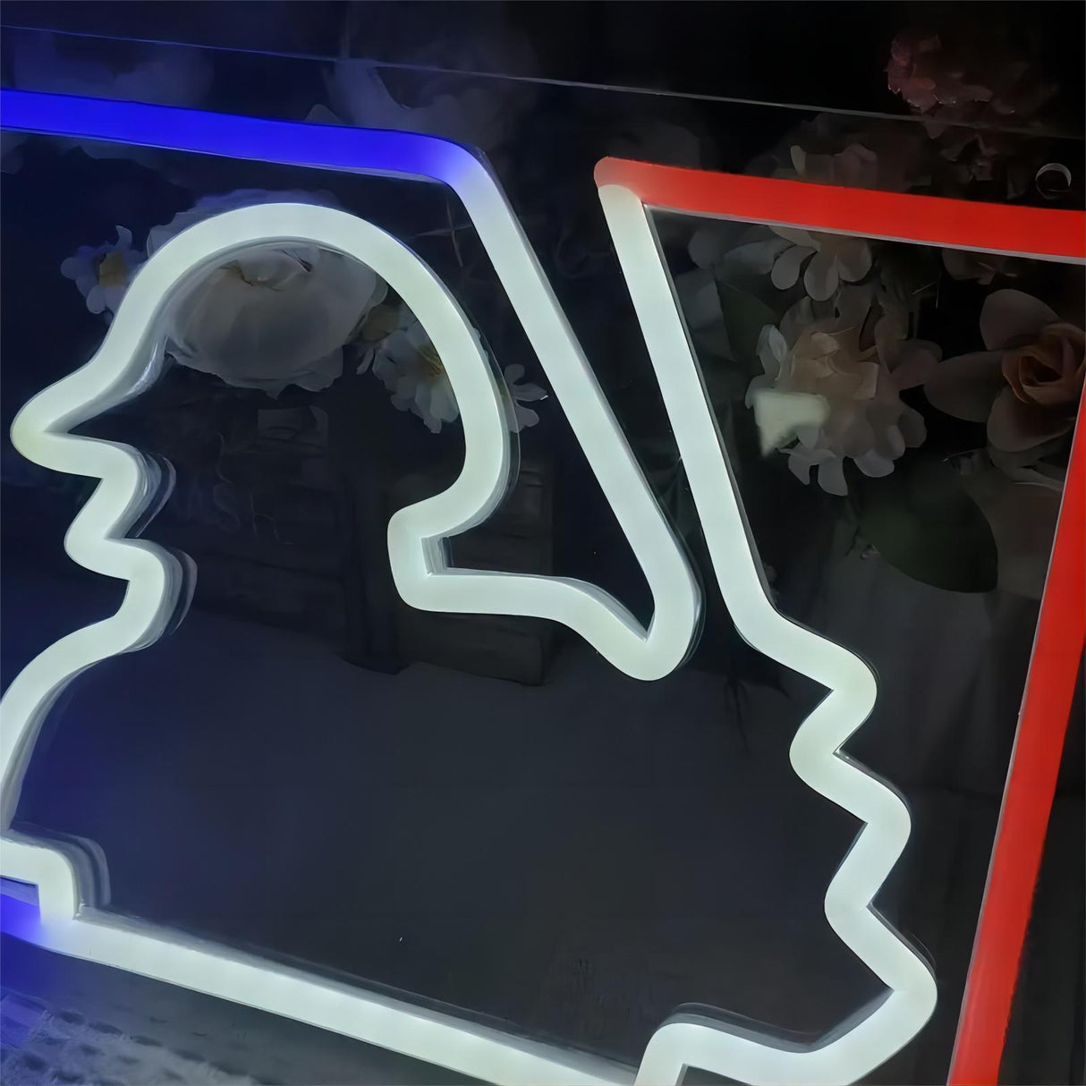 Baseball Man LED Neon Sign, neon light detail