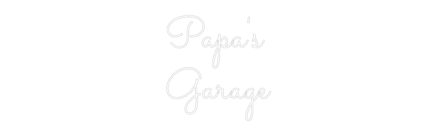 Papa's Garage neon sign design