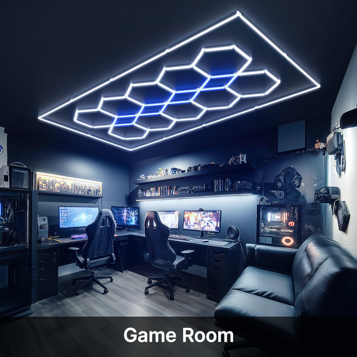 Hexagon LED light - game room