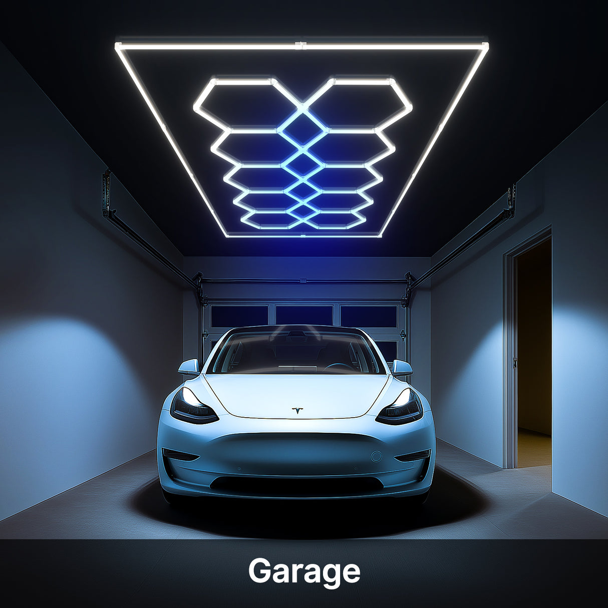 Hexagon LED light - garage