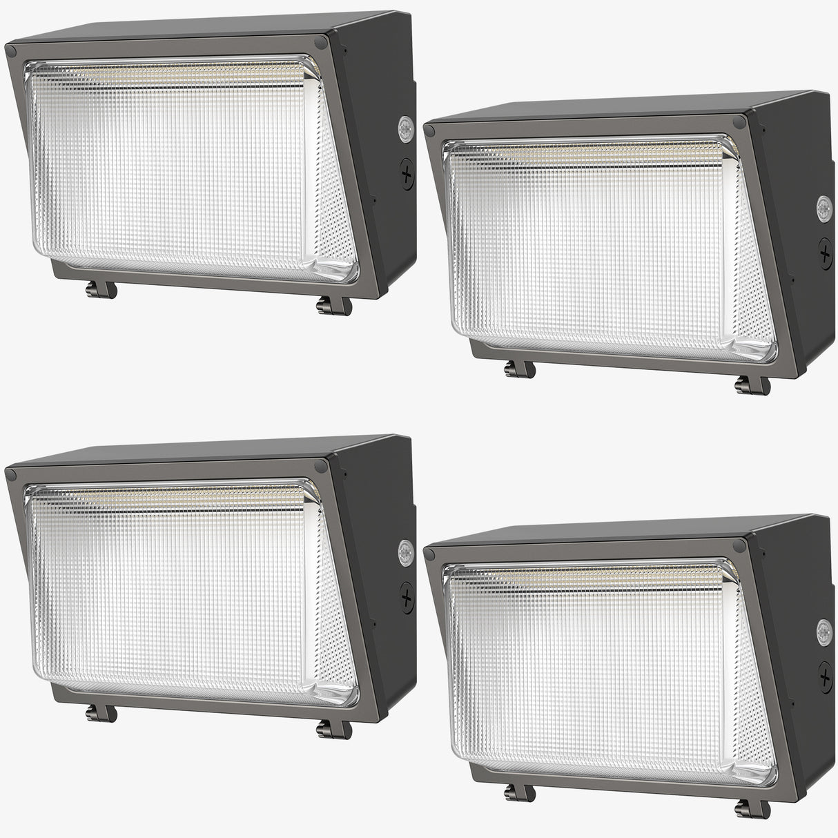 Four Hyperlite 120W LED Wall Pack Lights