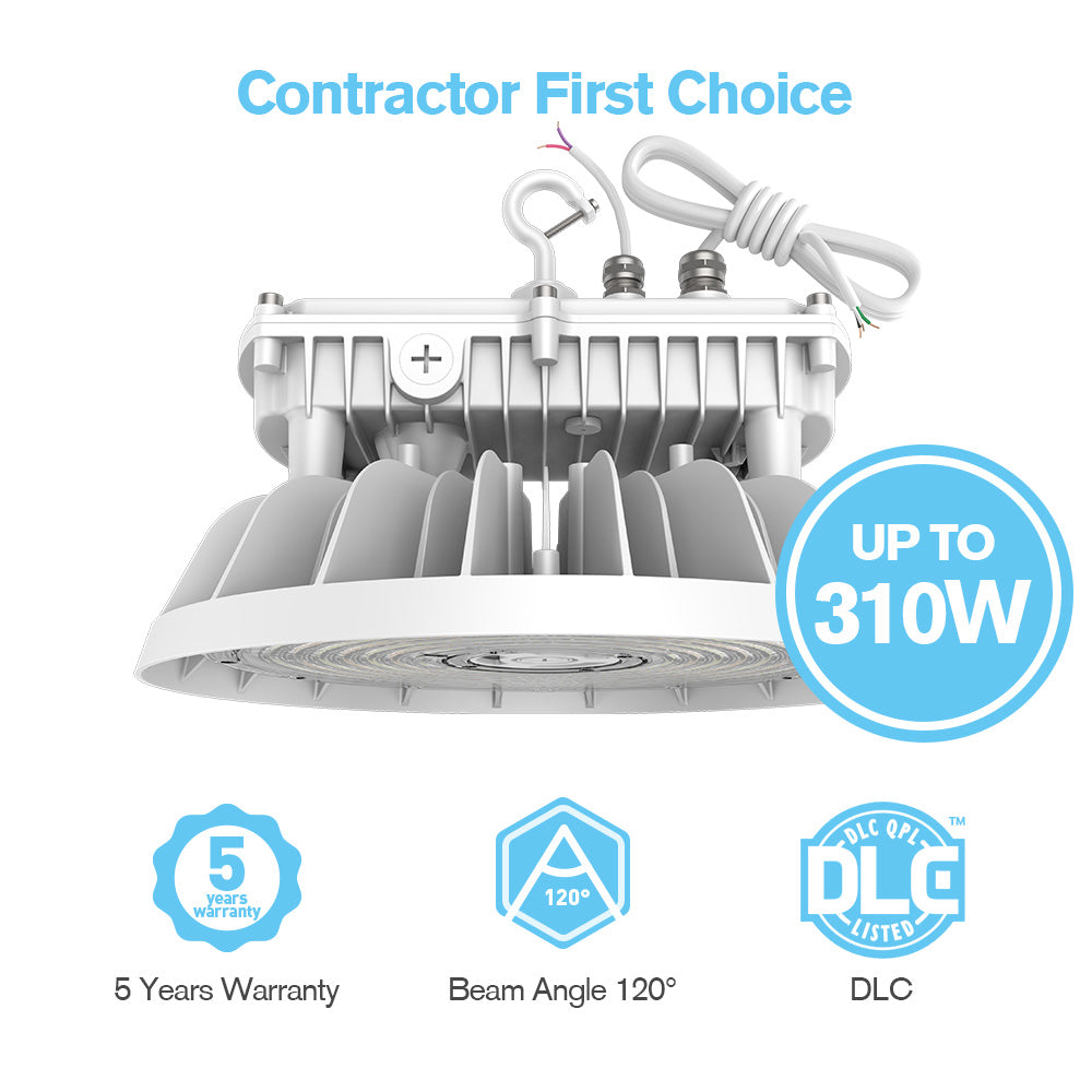 White LED High Bay Light - Contractor's Choice, 310W, 120° Beam Angle