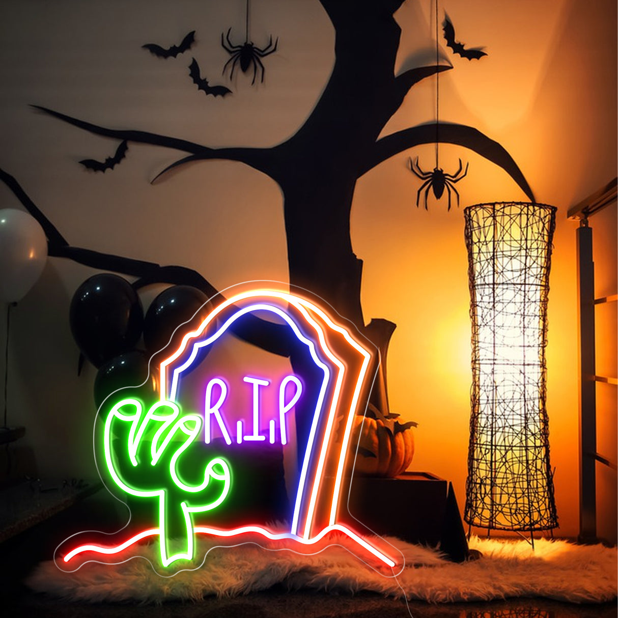 R.I.P LED Neon Sign Light Halloween Decor