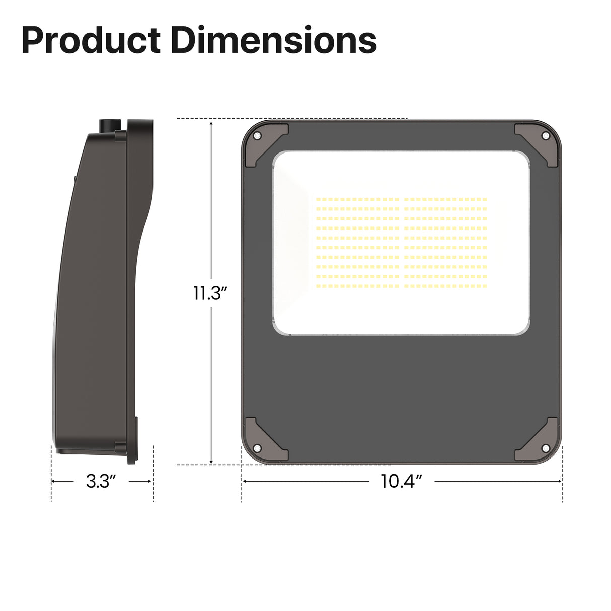 HPFD01 LED flood light dimensions diagram