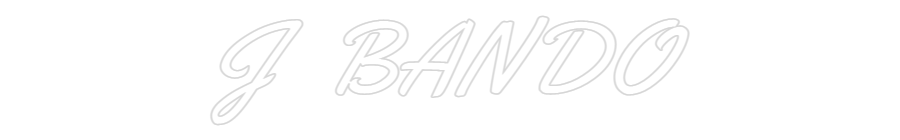 J BANDO neon sign in center alignment