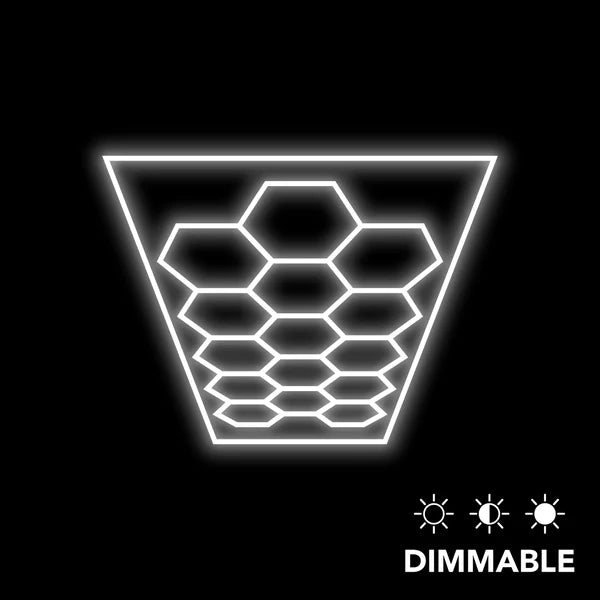 Dimmable Hexagon Garage Lights 15 Grids. Brightness Levels.
