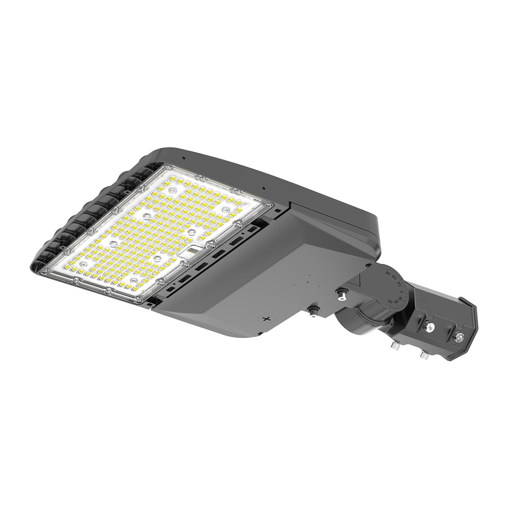 XALH Series LED Parking Lot Light, angled view, showing LED array