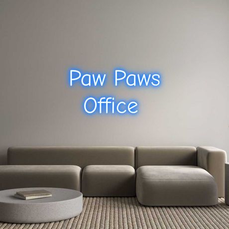 Custom neon sign Paw Paws Office