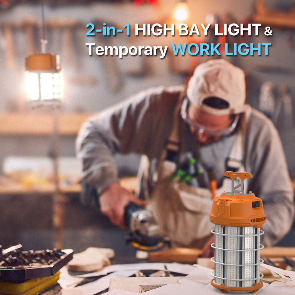 2-in-1 LED work light, temporary work lighting