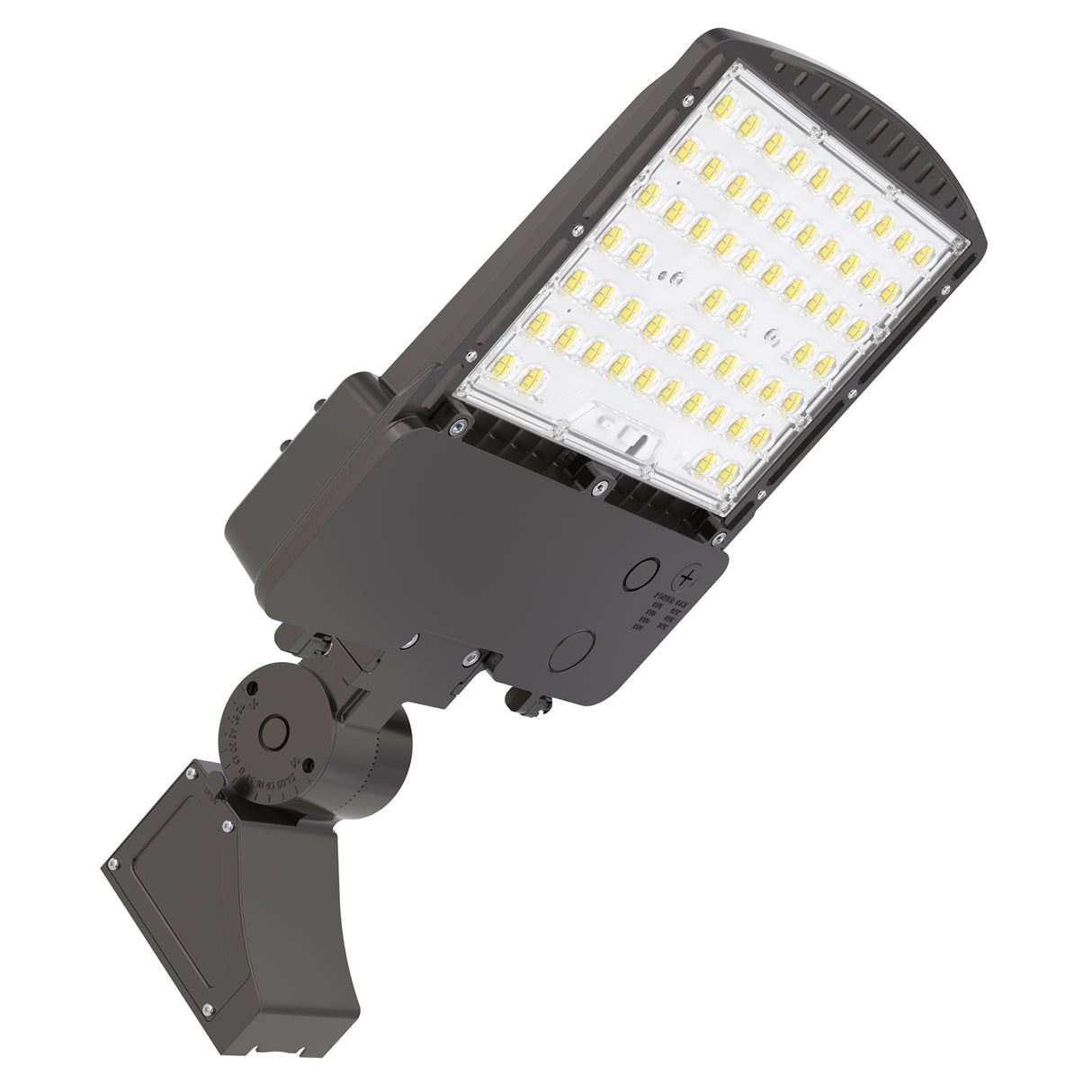 HPPK01 Series LED parking lot light angled view
