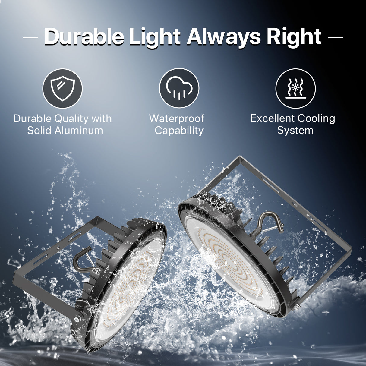 Hyperlite Saturn Series high bay lights: Durable, waterproof, and efficient.