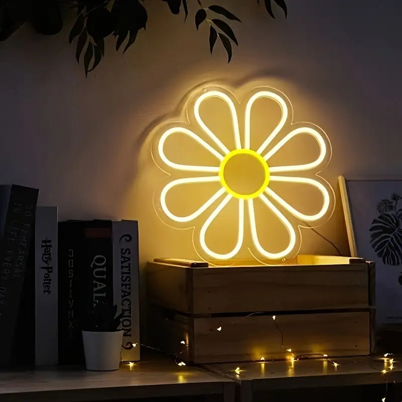 Daisy flower LED neon sign light decor