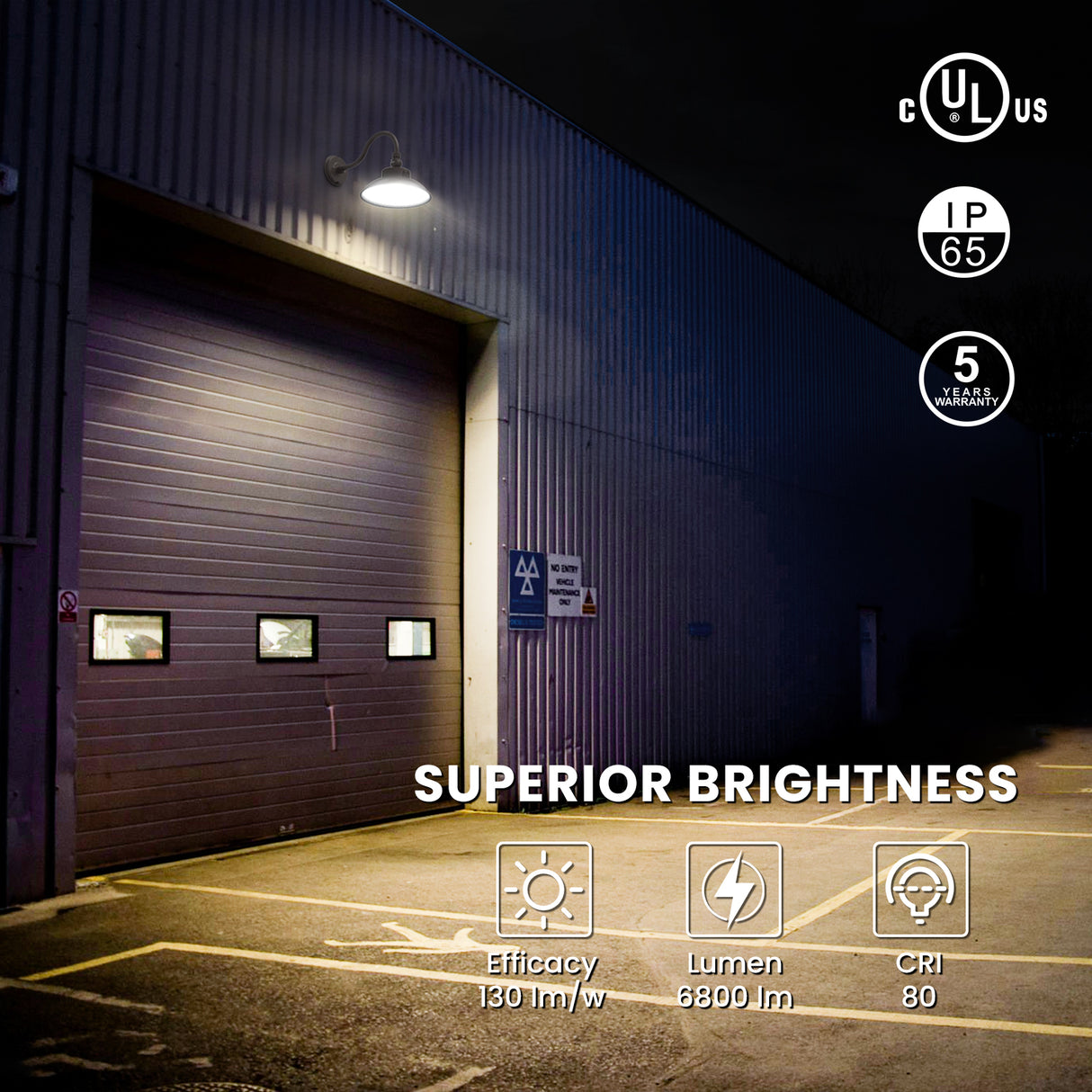 LED Gooseneck Barn Light Outdoor - Superior Brightness
