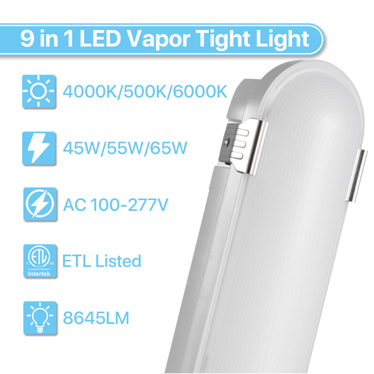 Hyperlite LED Vapor Tight Light Fixture - Multiple Settings