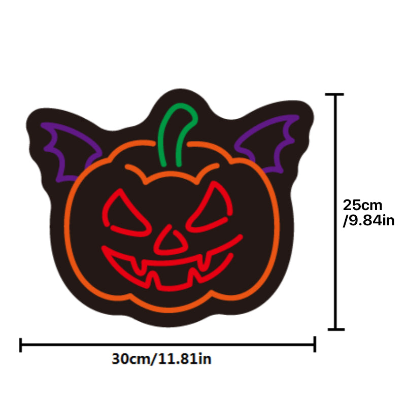 Devil Pumpkin LED Neon Sign Light Halloween Decoration