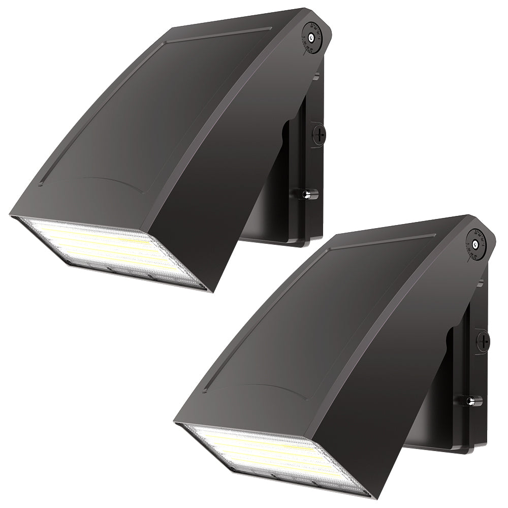 Hyperlite Wall E Series LED Wall Pack Lights, two angle view
