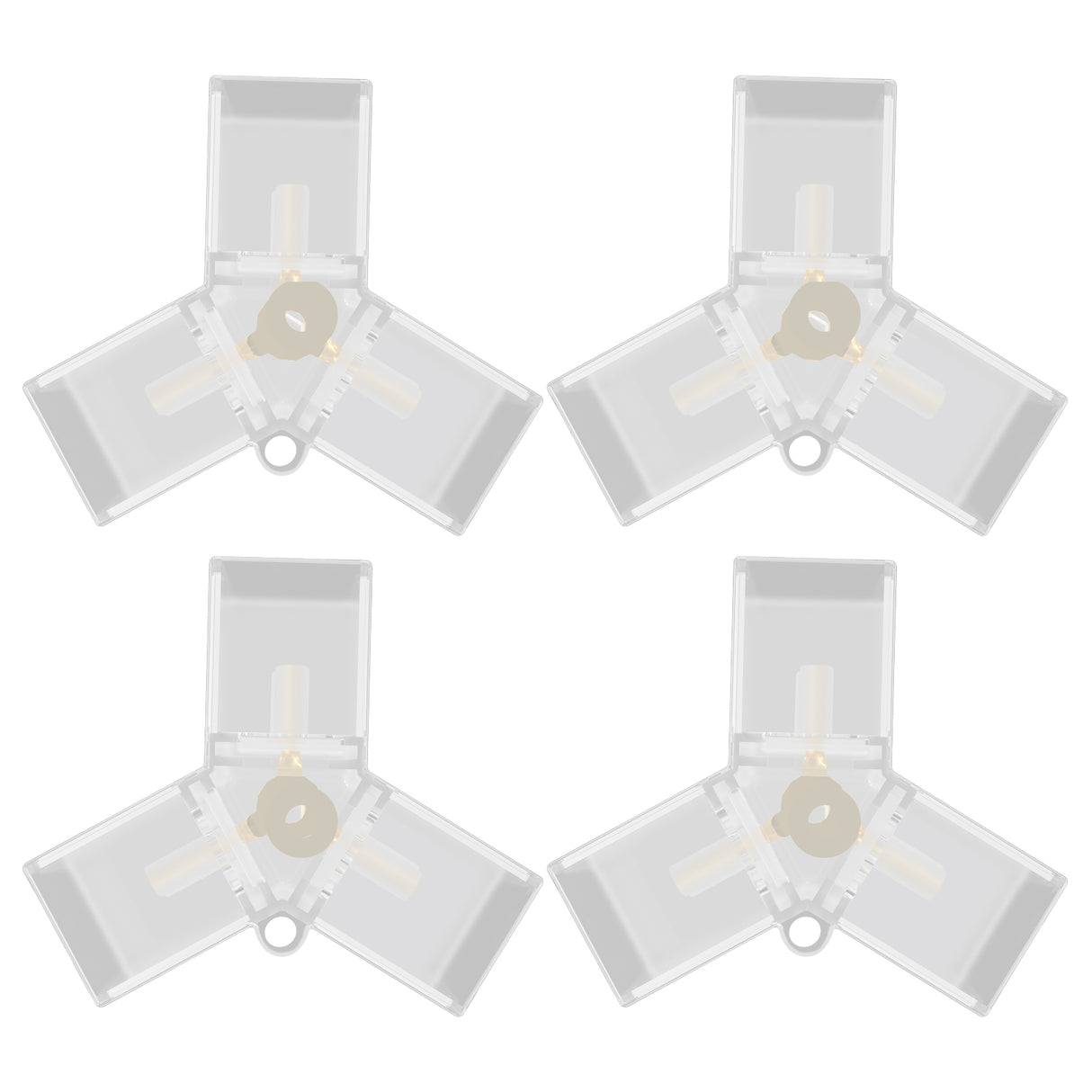 Hyperlite Gen 2 Hexagon LED Lights Y Connector, clear Y-shaped plastic connector.