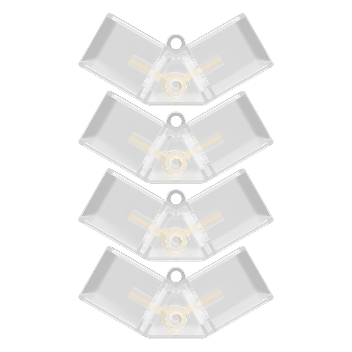 Hyperlite Gen 2 Hexagon LED Lights 120° V Connectors, Clear fire-resistant plastic, for garage light.