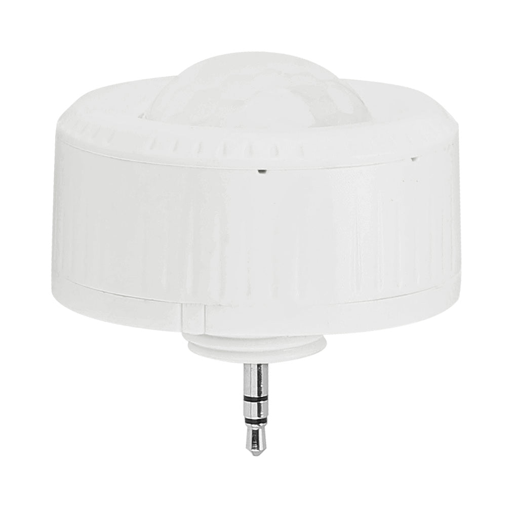 White PIR sensor with dome lens, 3.5mm jack for HPPK01/HPLH01/HPLH02/HPHB01 series.