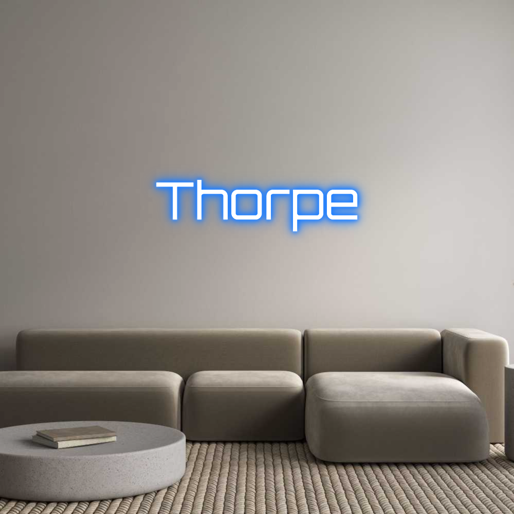 Thorpe custom neon light, super blue, wall decor
