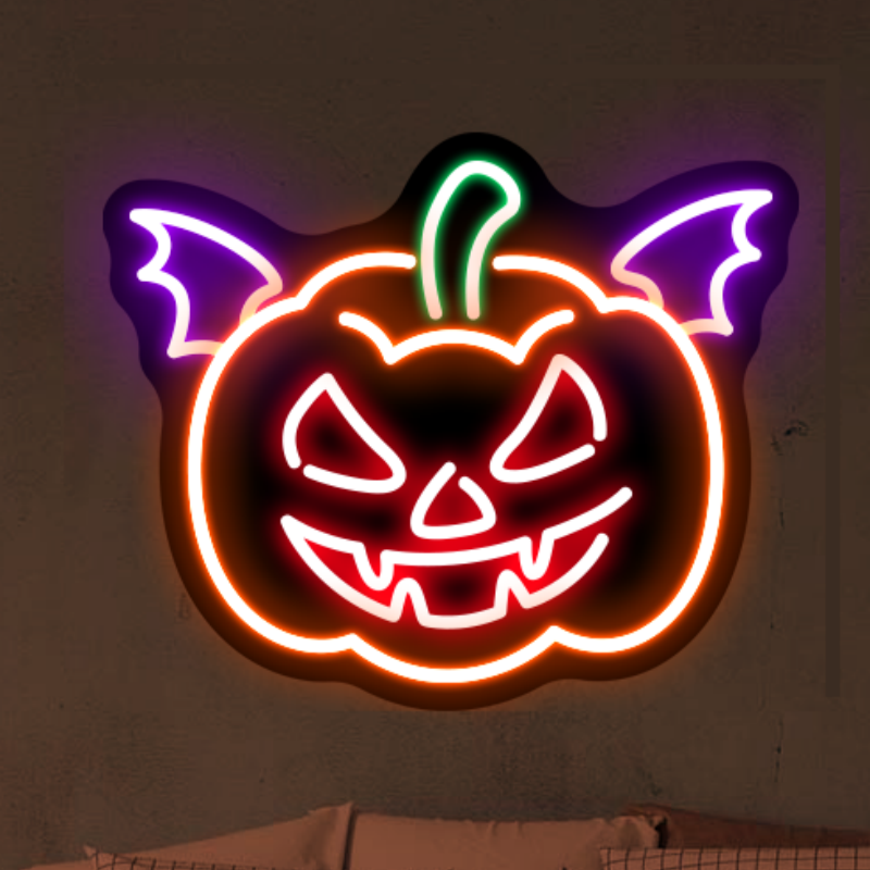 Devil Pumpkin LED Neon Sign Light