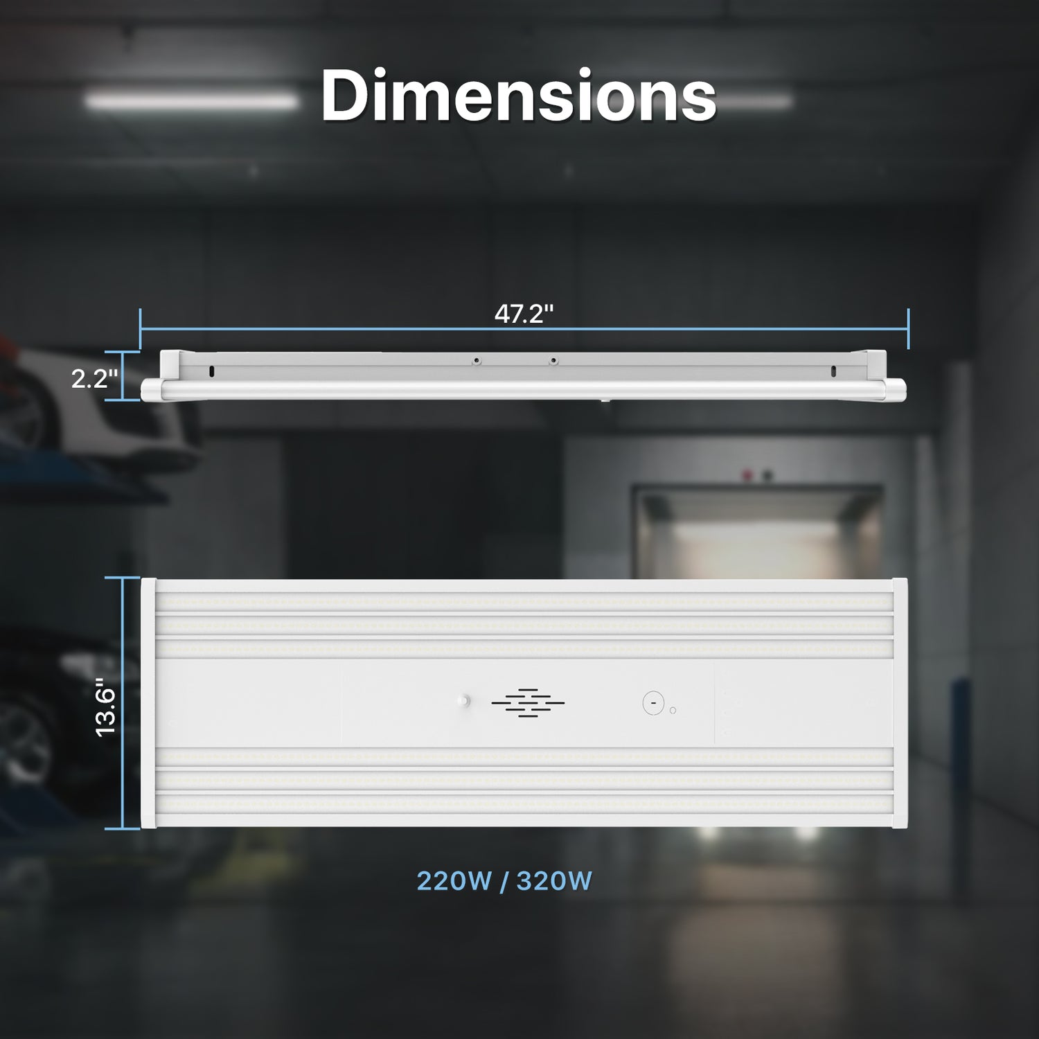 Hyperlite Will Series LED high bay light dimensions