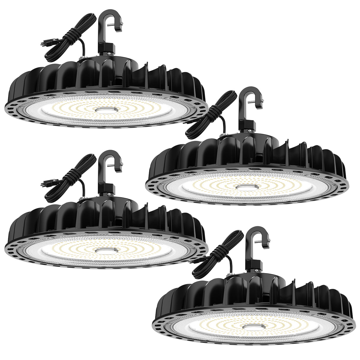 Four HYPERLITE UFO LED High Bay Lights