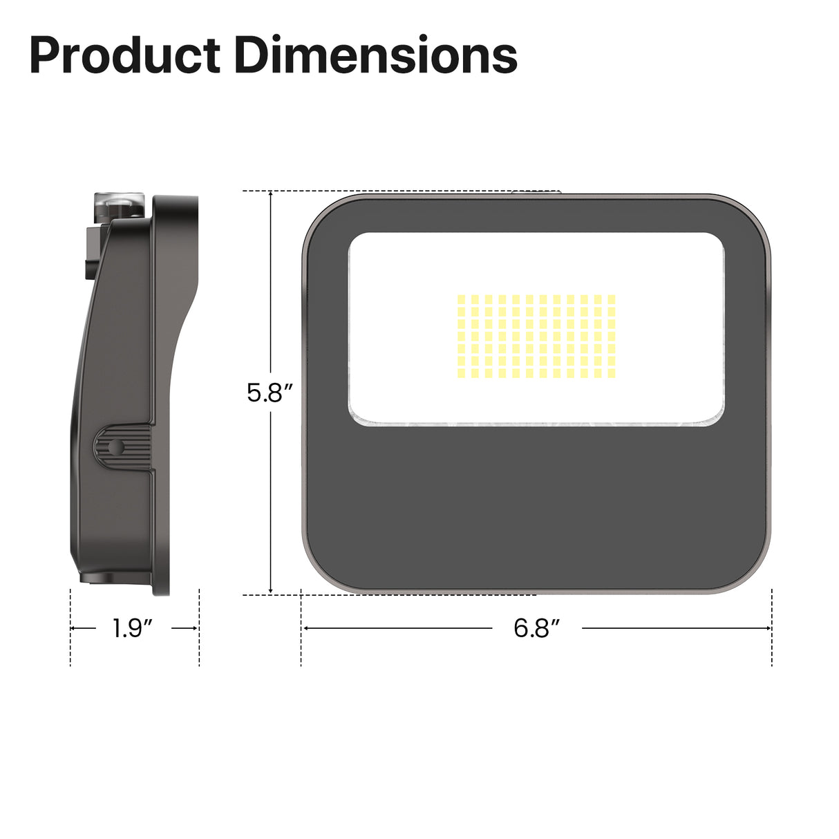 HPFD01 Series LED flood light dimensions