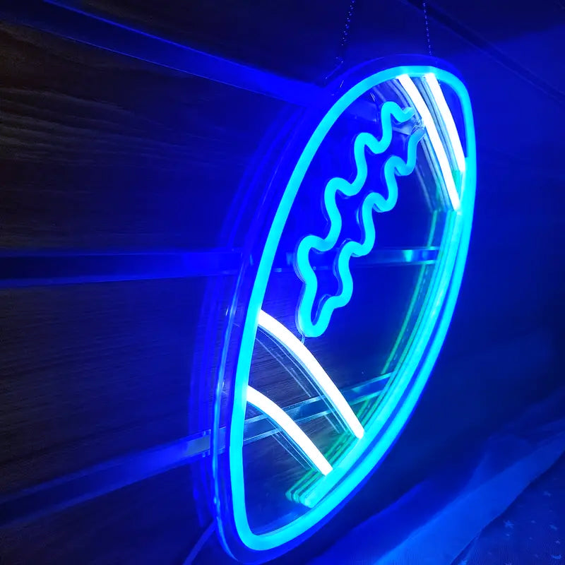 Blue neon football LED sign light