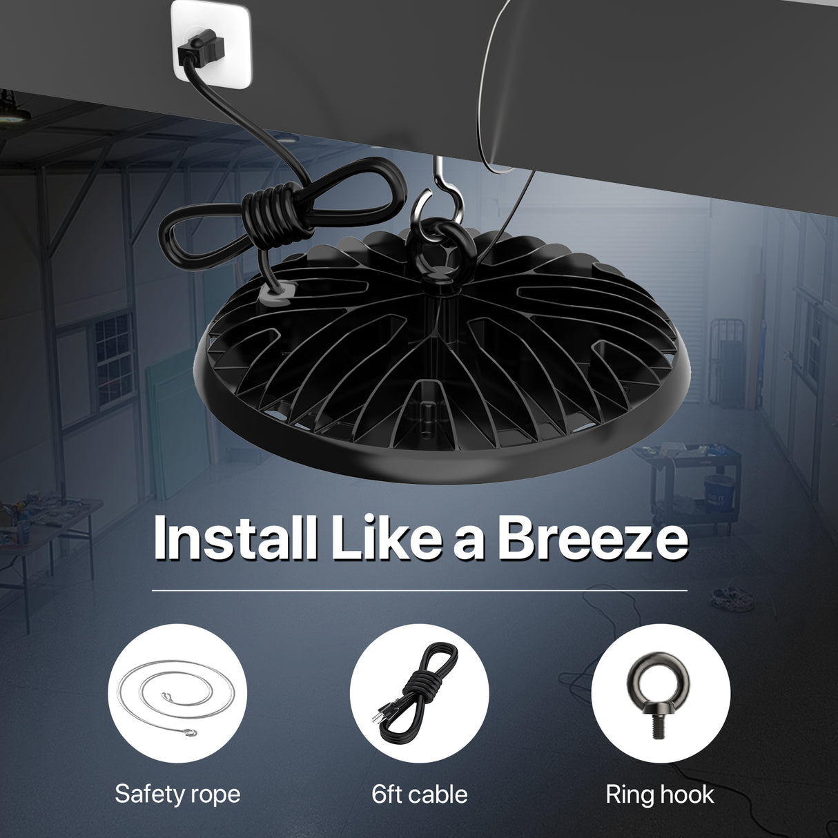 HYPERLITE UFO LED High Bay Light, Easy Installation