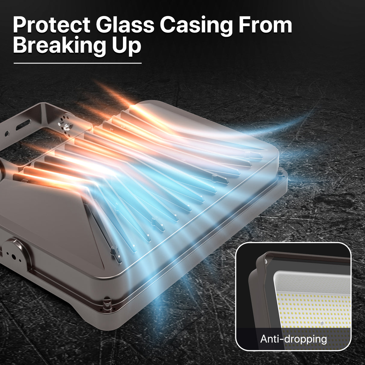 Heat dissipation lamps, anti-glass breakage and anti-fall