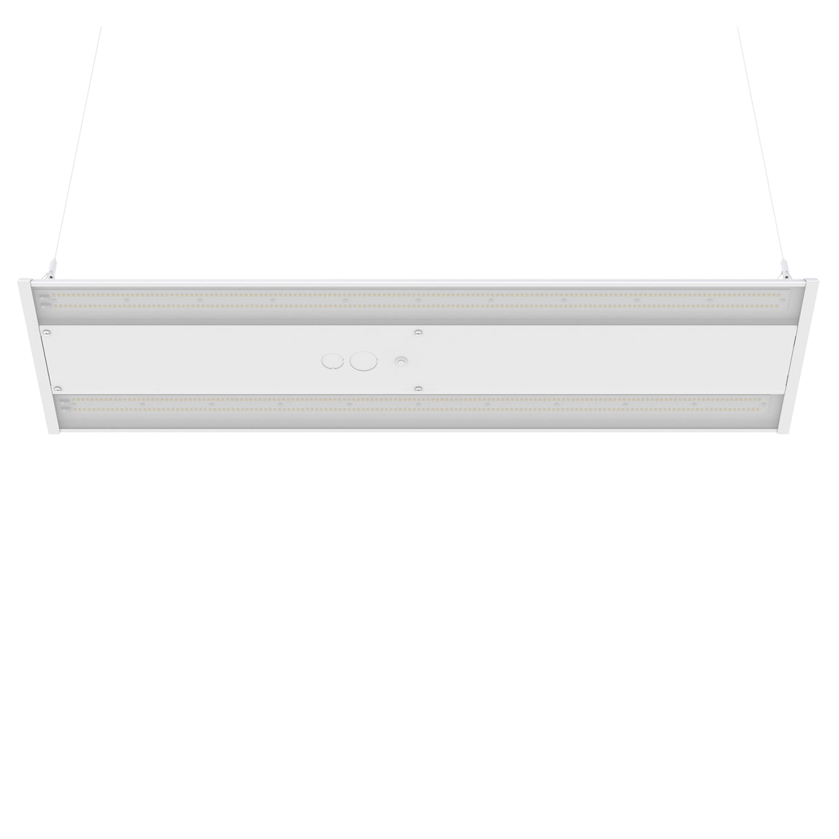 White linear high bay LED light fixture for warehouse