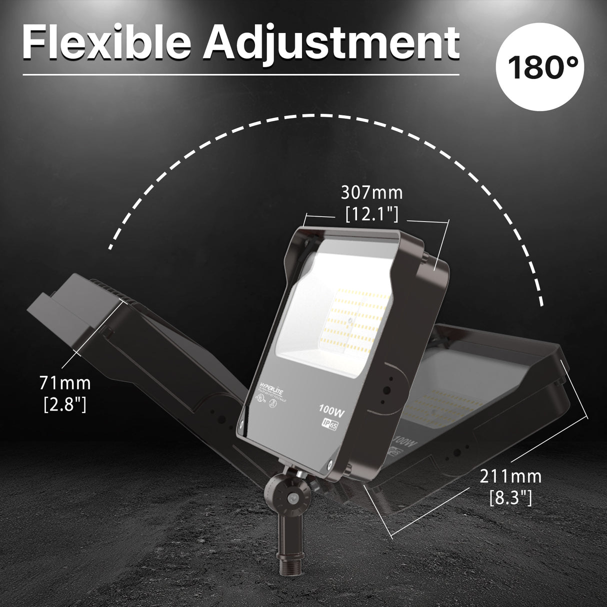 Hyperlite LED Flood Light - Flexible Adjustment, 100W