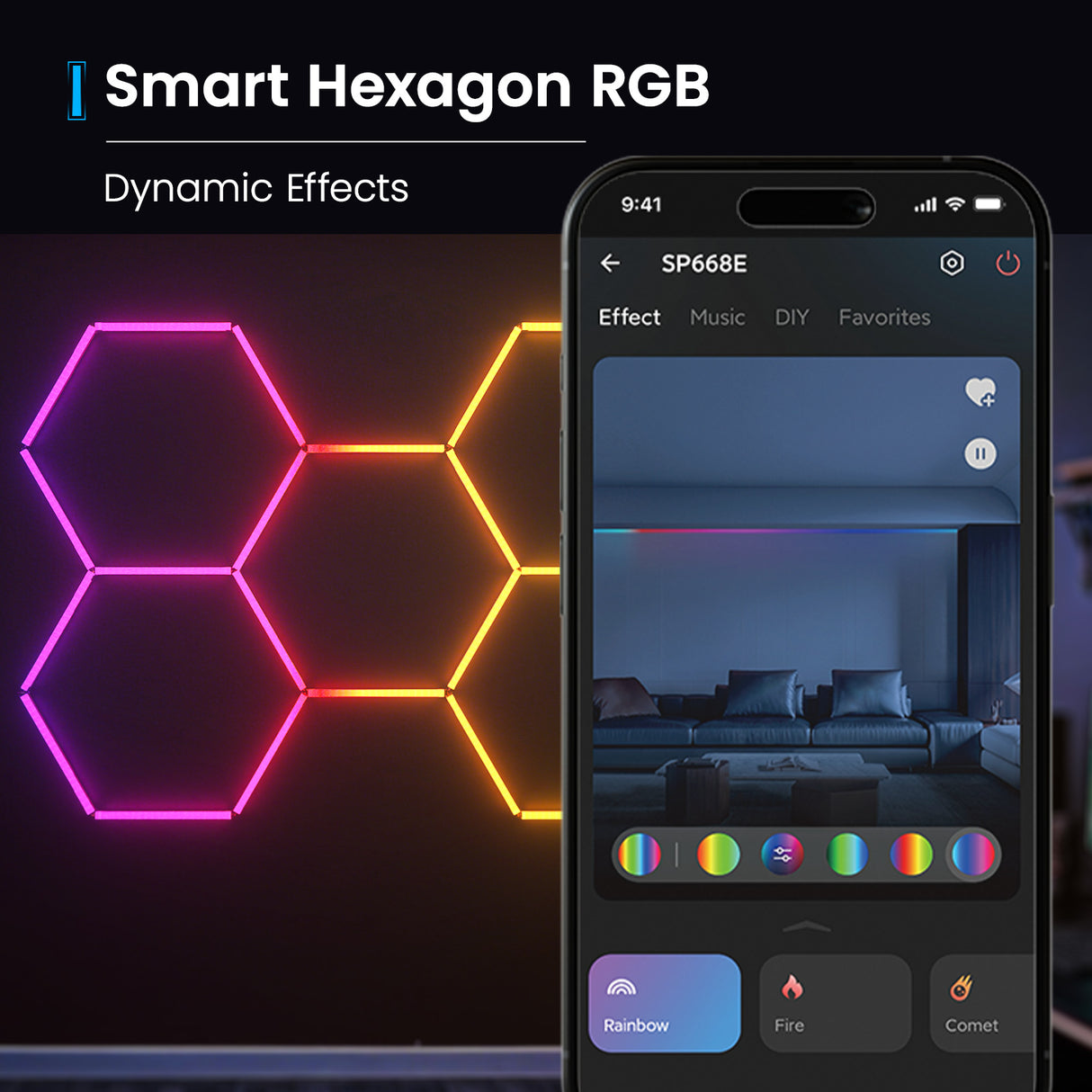 Smart Hexagon RGB - Dynamic Effects
