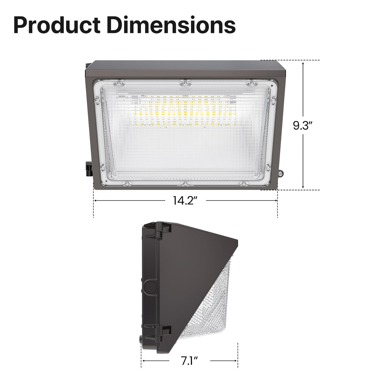 HPWP01 LED Wall Pack Light Product Dimensions