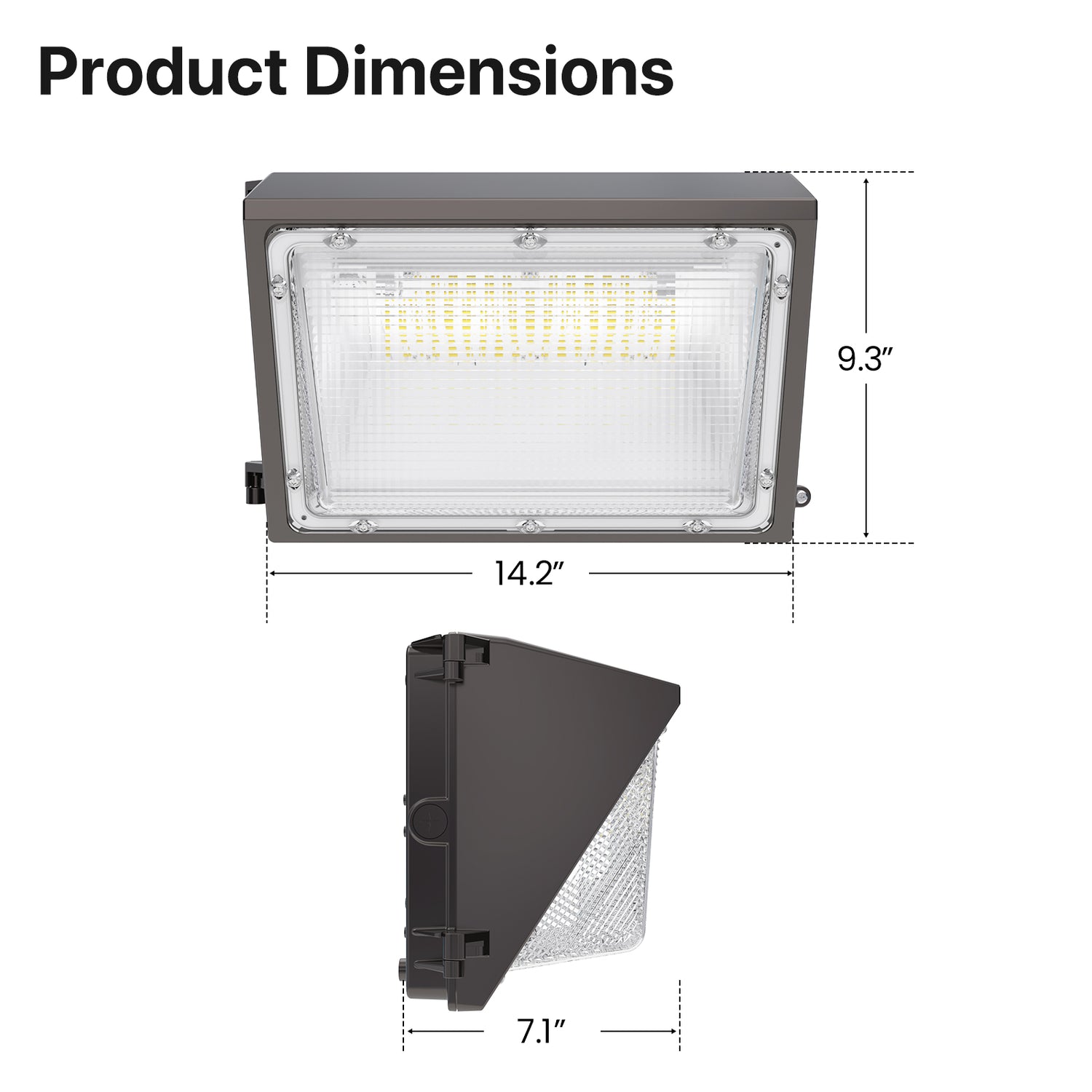 HPWP01 LED Wall Pack Light Product Dimensions
