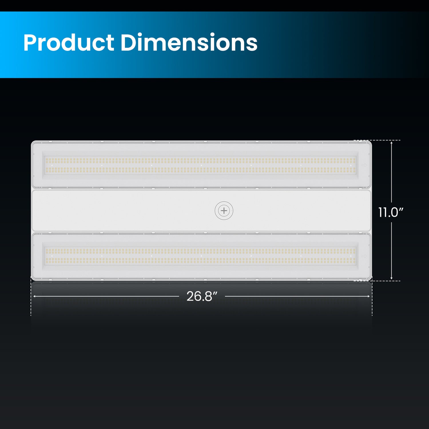 Linear High Bay LED Light fixture dimensions: 26.8