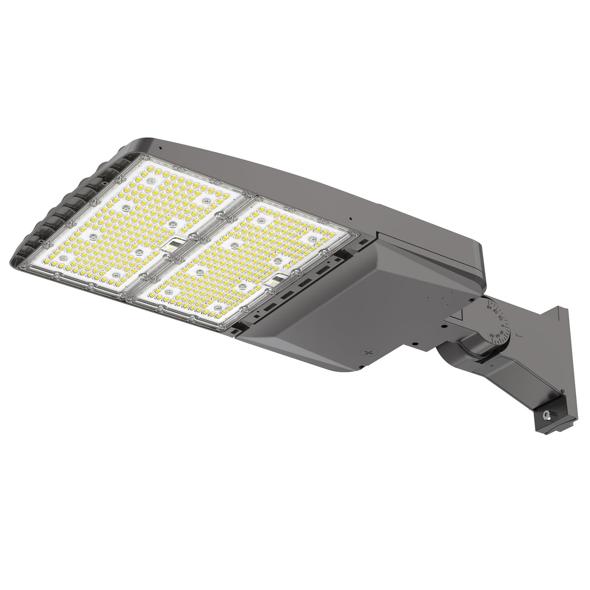 LED parking lot light, adjustable angle with aluminum body, outdoor lighting